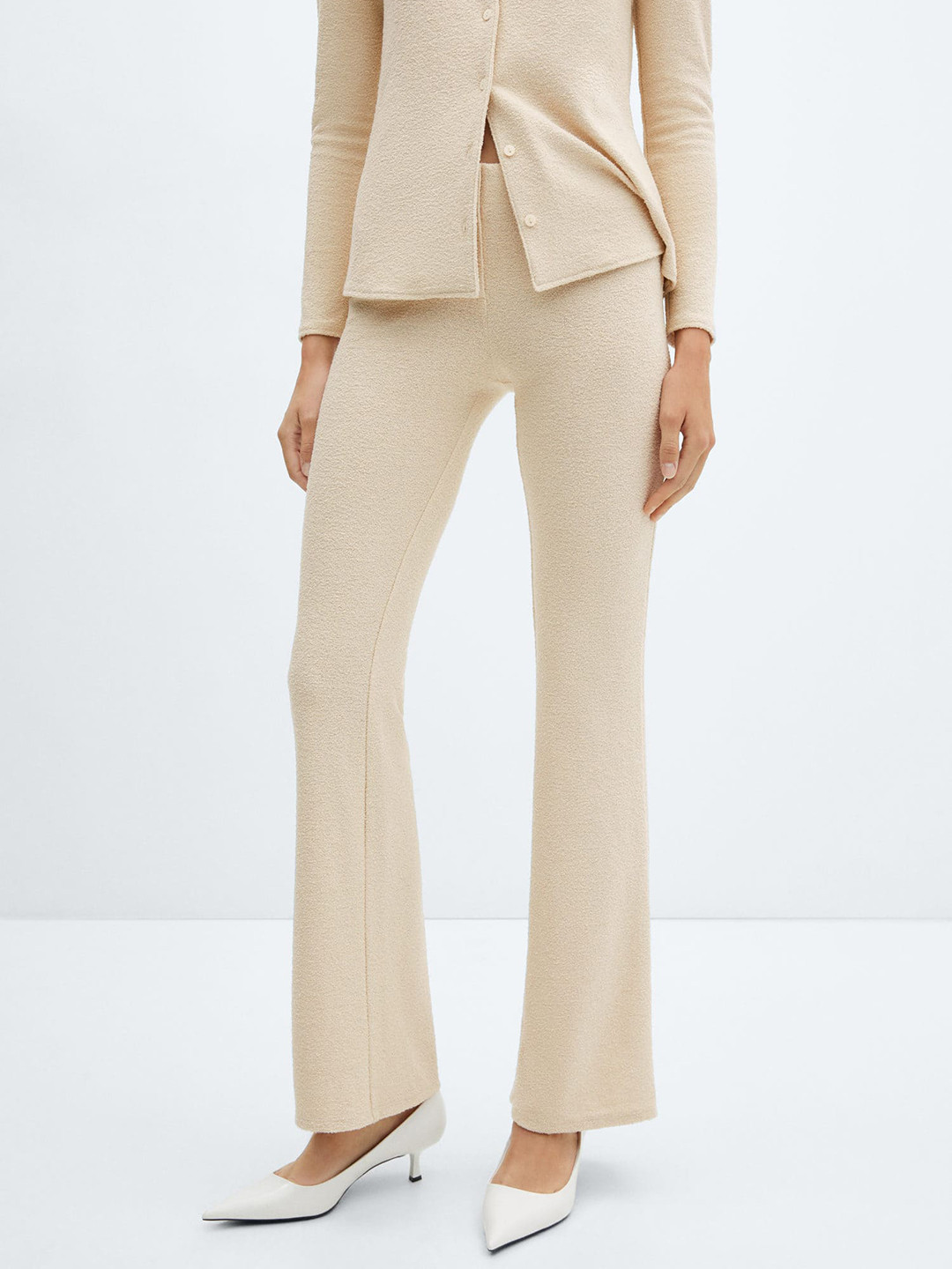 MANGO Women Knitted Flared Trousers