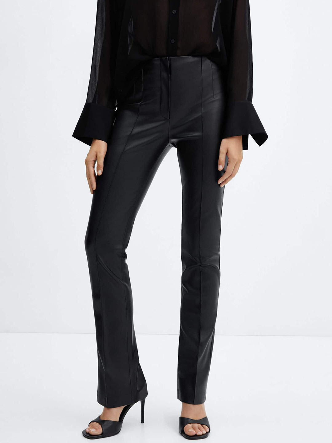 MANGO Women Faux Leather Skinny Trousers