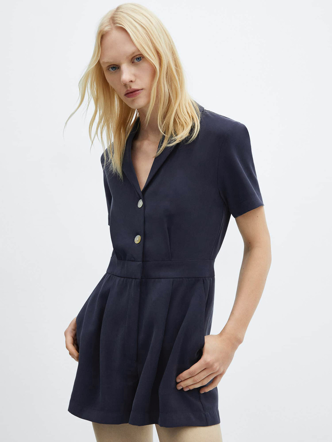 MANGO Pleated Playsuit