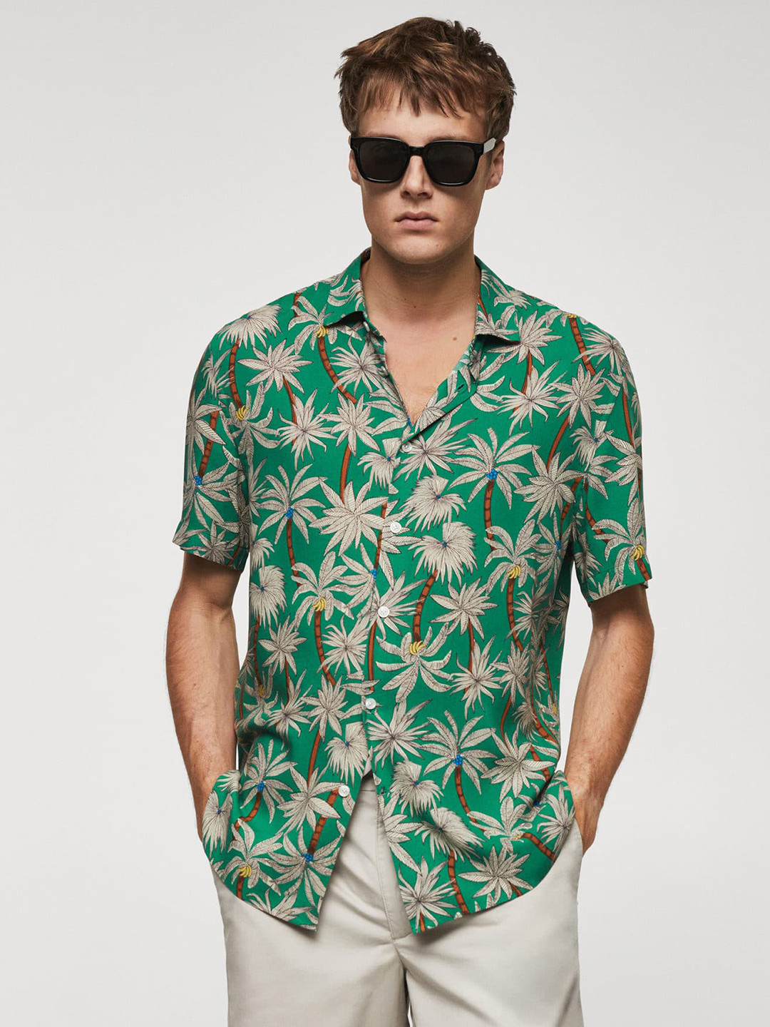 MANGO MAN Floral Printed Casual Shirt