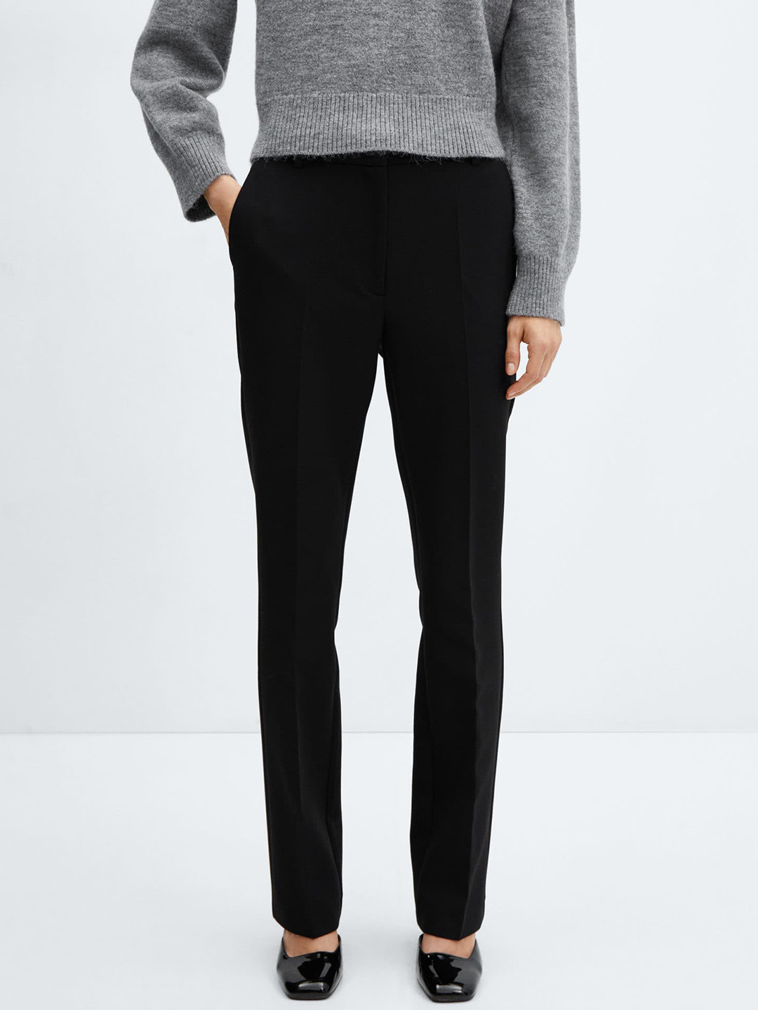 MANGO Women Mid-Rise Regular Fit Trousers