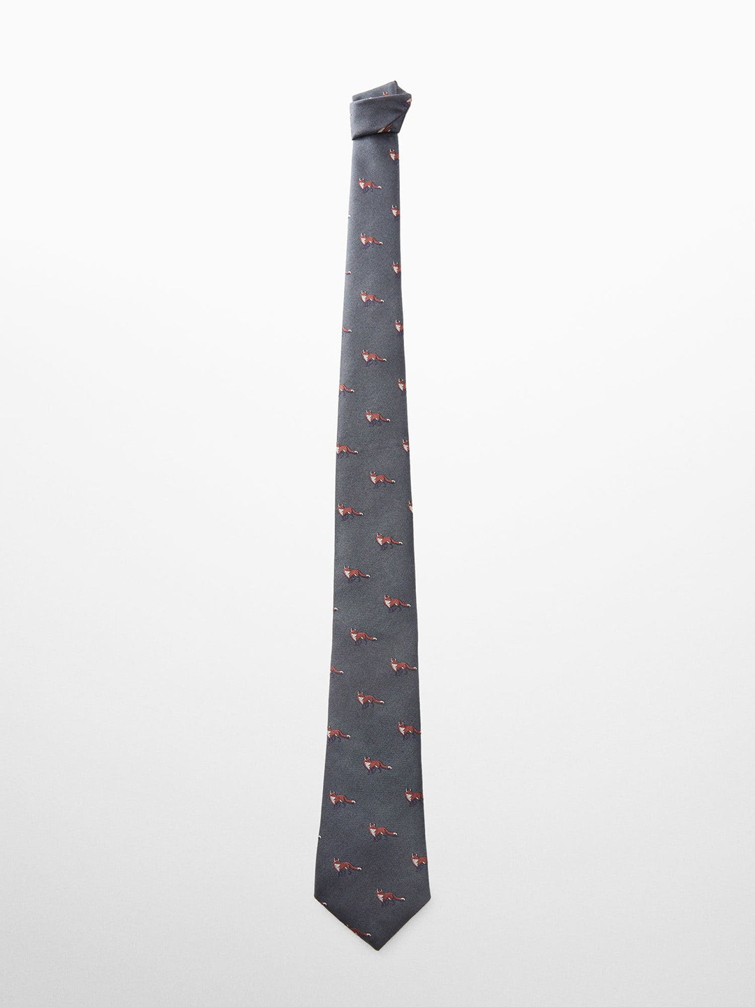 MANGO MAN Fox Woven Design Water-Resistant Satin Finish Formal Broad Tie