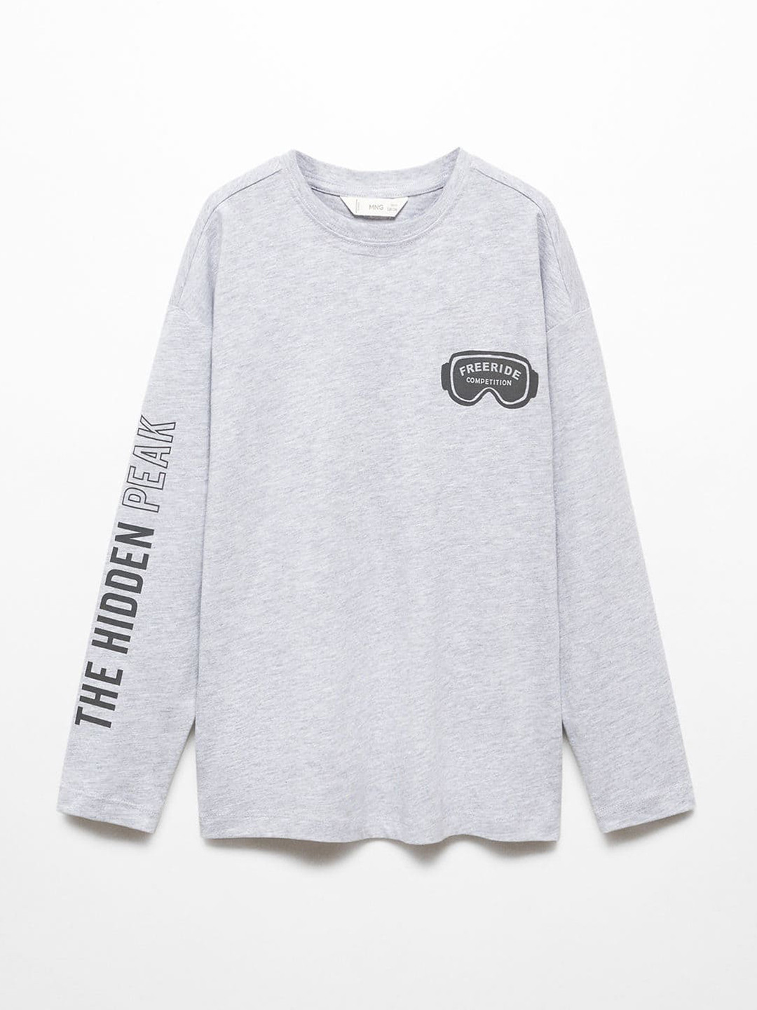 Mango Kids Boys Placement Print Drop-Shoulder Sleeves T-shirt