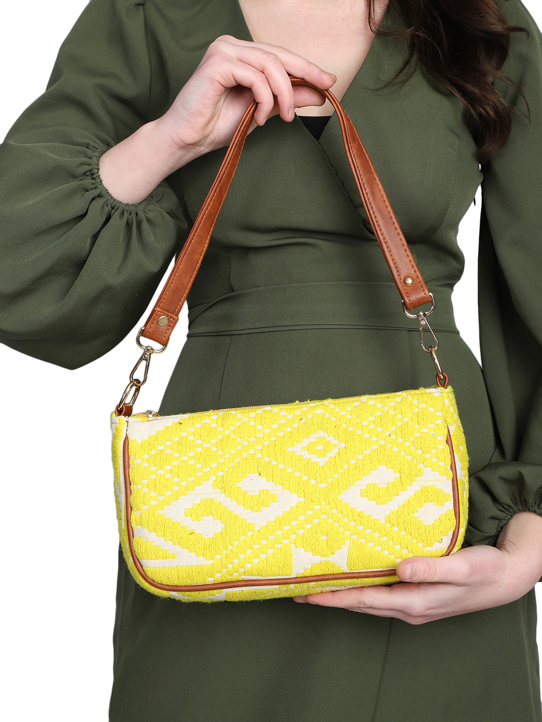 MINI WESST Textured Shoulder Bag With Zip Detail