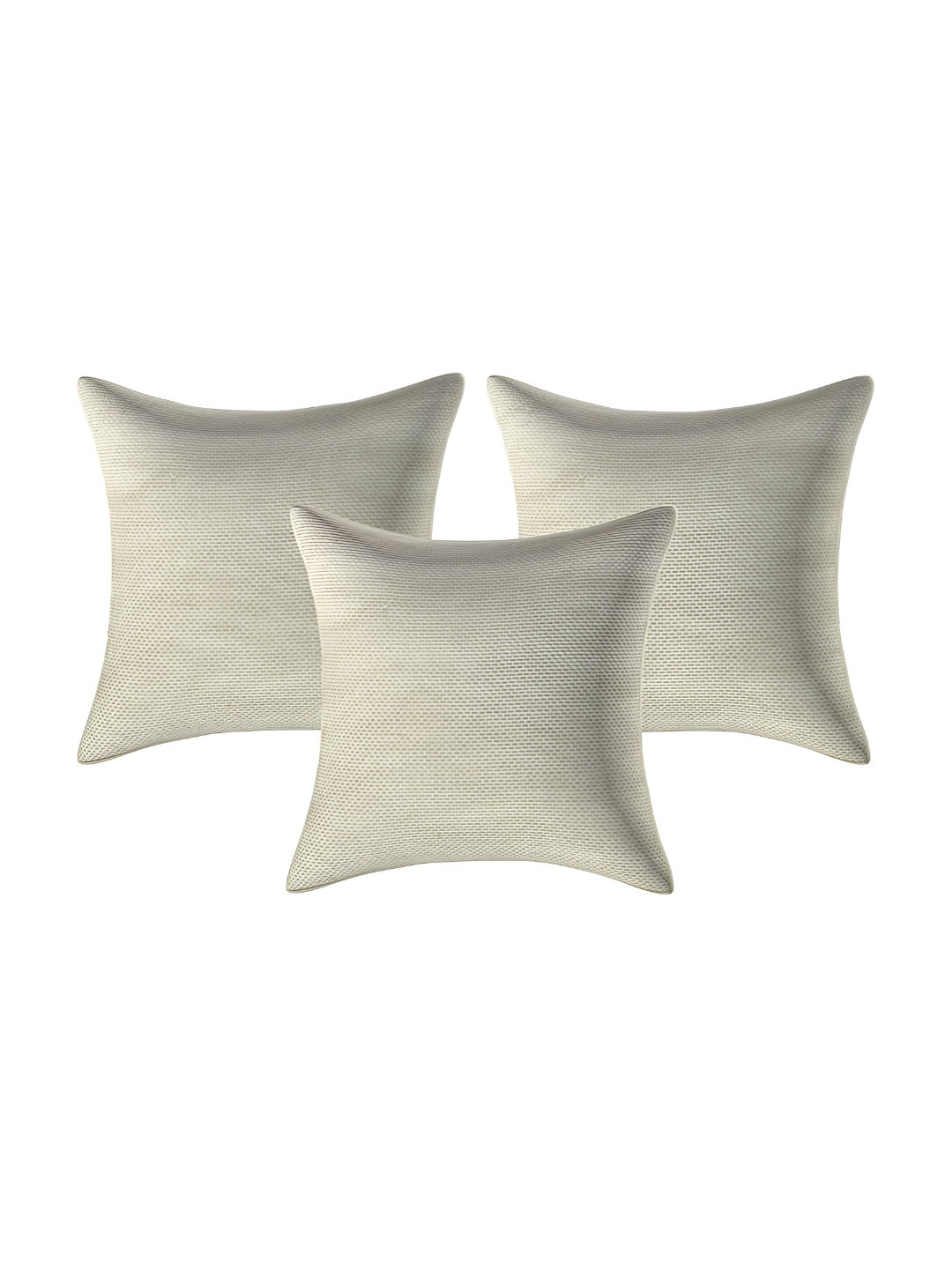 CASA-NEST Off White Jute Cotton Washable 3 Pcs Square Cushion Covers - 15.7 x 15.7 In