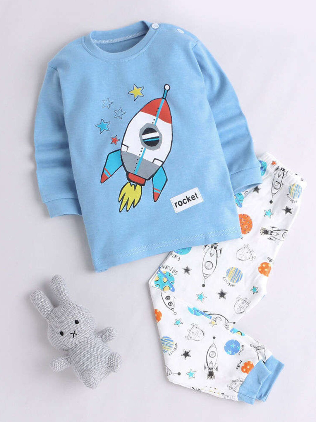 Bold N Elegant Kids Printed Pure Cotton T-shirt with Joggers Clothing Set
