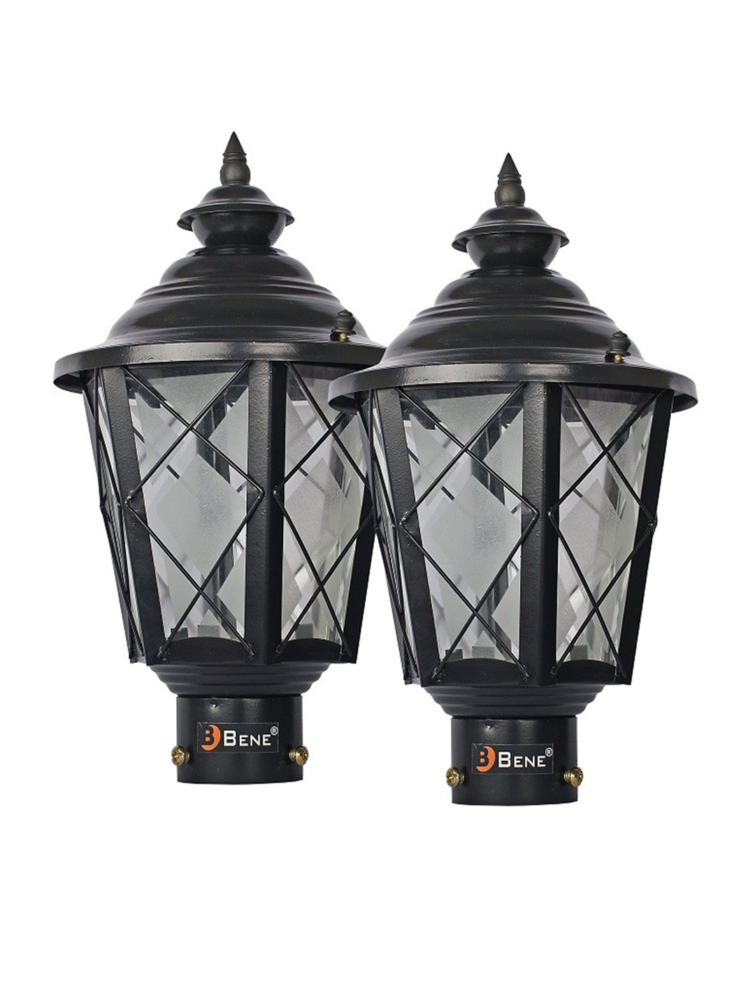 BENE Black 2 Pieces Waterproof & Rustproof Self Assembly Outdoor Lamps