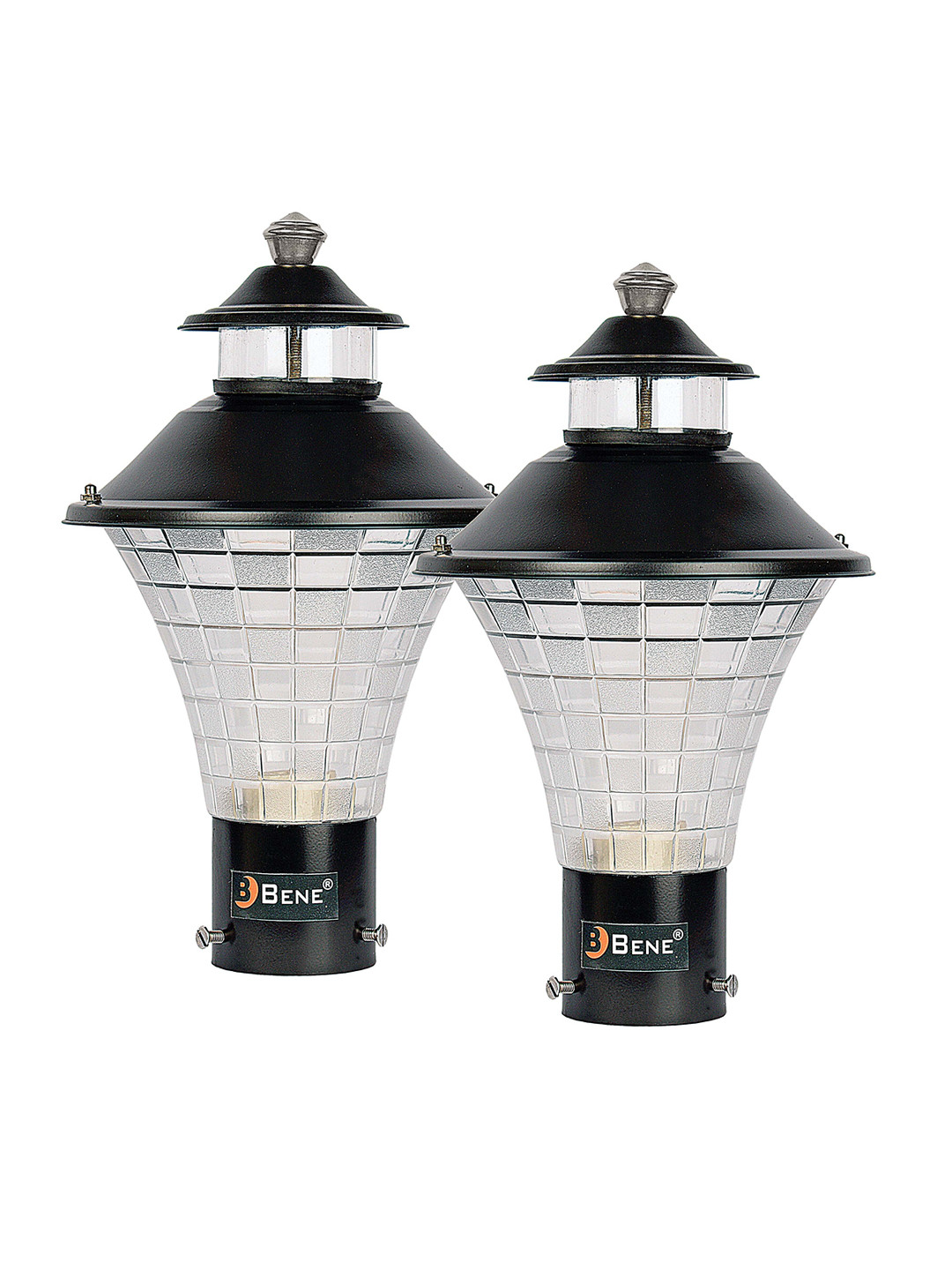 BENE Black and White 2 Pieces Self Assembly Outdoor Lamps