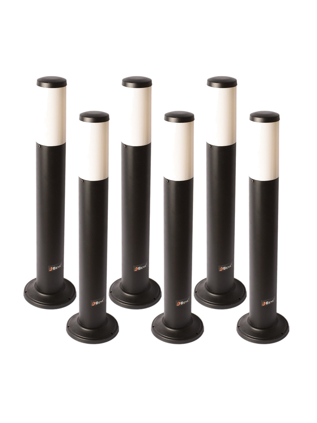 BENE Benjamin Bollard Black & White 6 Pieces Waterproof & Rustproof Outdoor Lamps