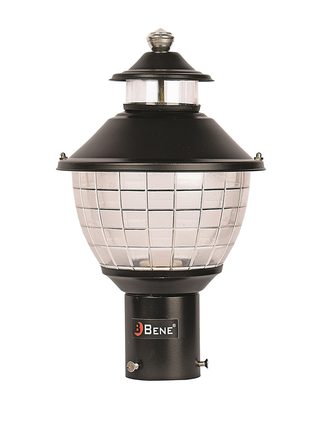 BENE Black & Transparent Textured Metal Outdoor Lamps