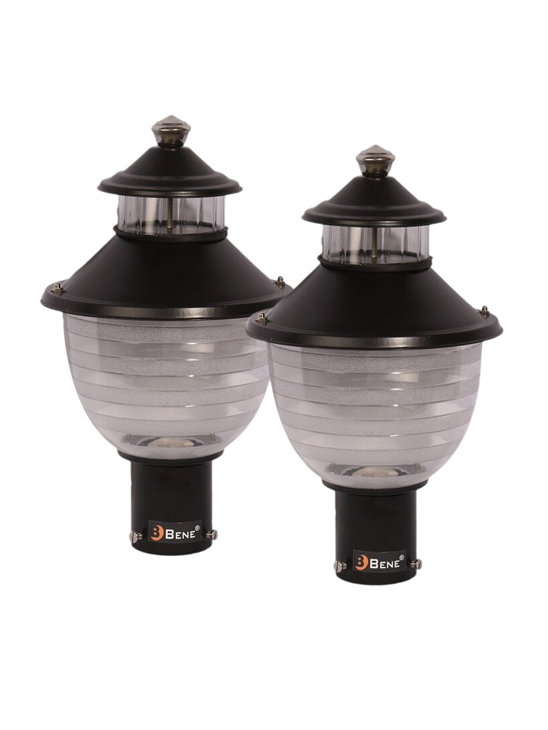 BENE Black and Grey 2 Pieces Self Assembly Outdoor Lamps
