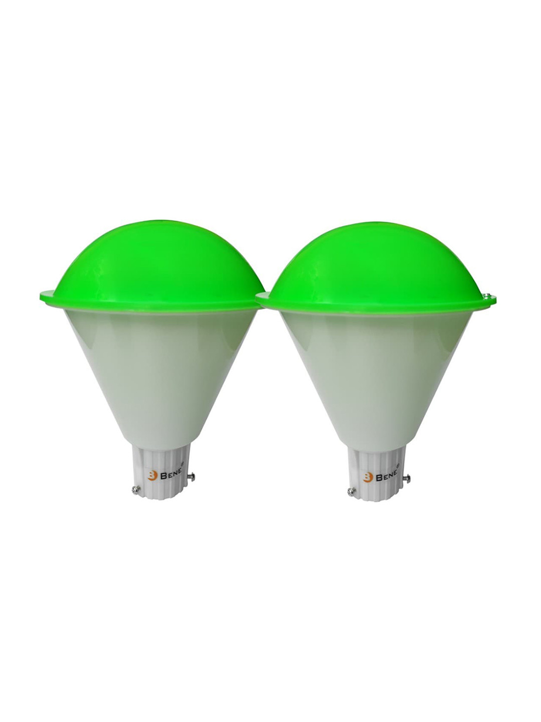 BENE Green & White 2 Pieces Self-Assembly Spherical Shaped Outdoor Lamps
