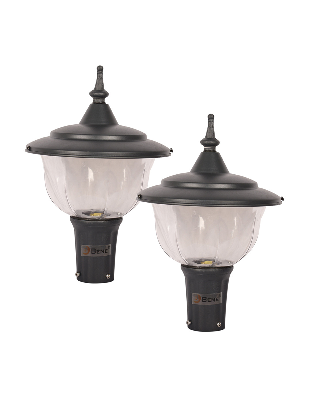 BENE Grey & White 2 Pieces Aluminium Waterproof & Rustproof Spherical Shaped Outdoor Lamps