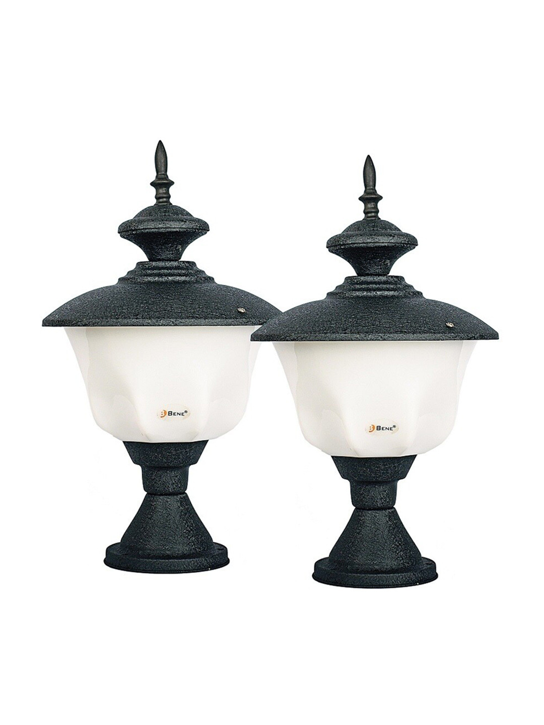 BENE Caen Black & White 2 Pieces Frustum Self-Assembly Outdoor Lamps