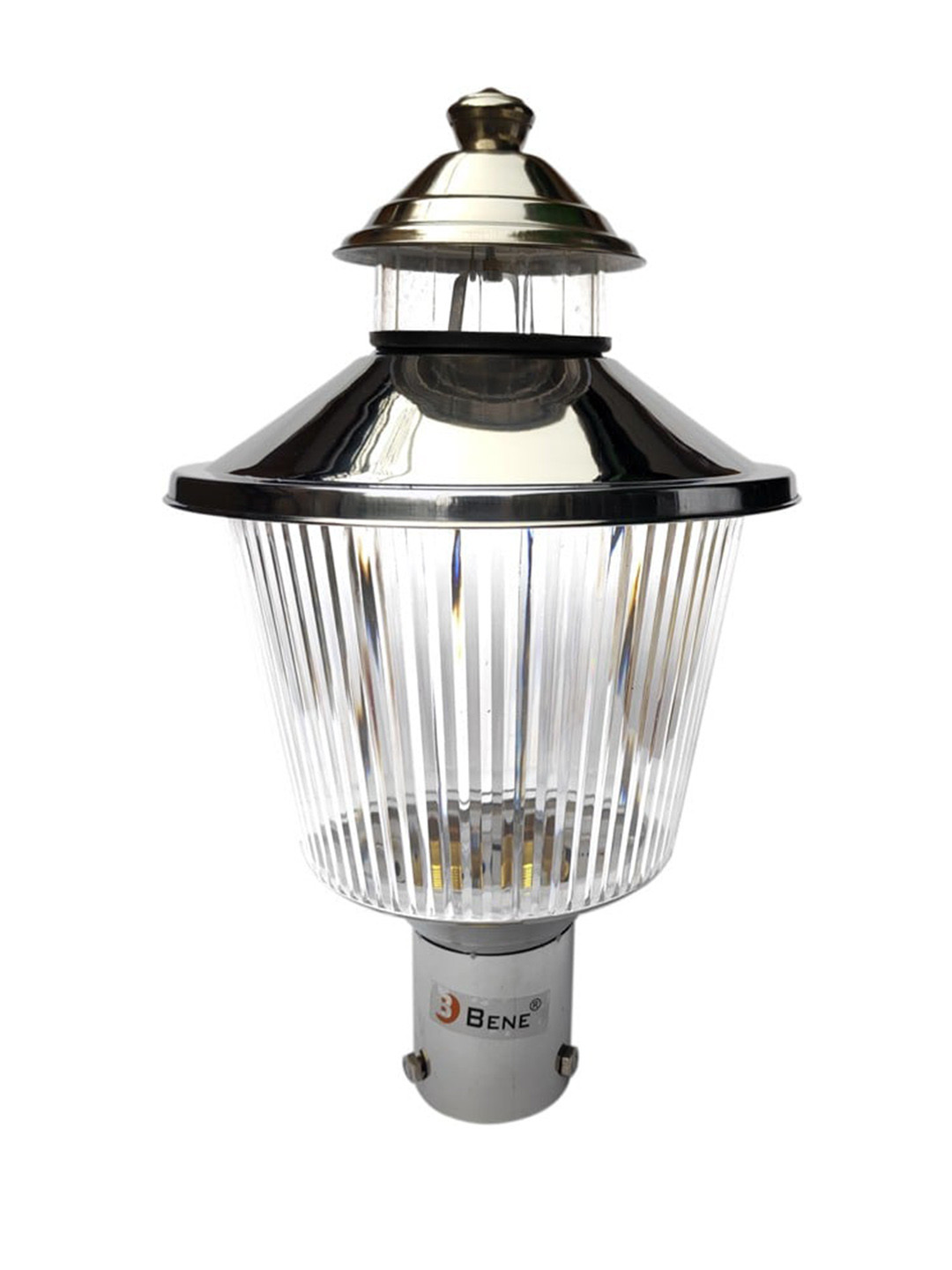 BENE Steel Toned & Transparent Textured Stainless Steel Self Assembly Outdoor Lamp