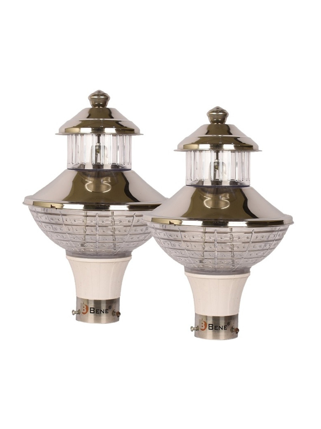 BENE Pablo Grey & White 2 Pieces Abstract Shaped Waterproof & Rustproof Outdoor Lamps