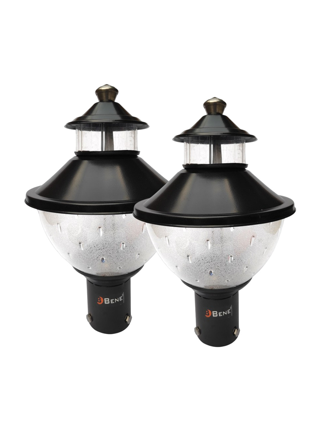 BENE Misk 2 Pieces Black Metal Outdoor Lamps
