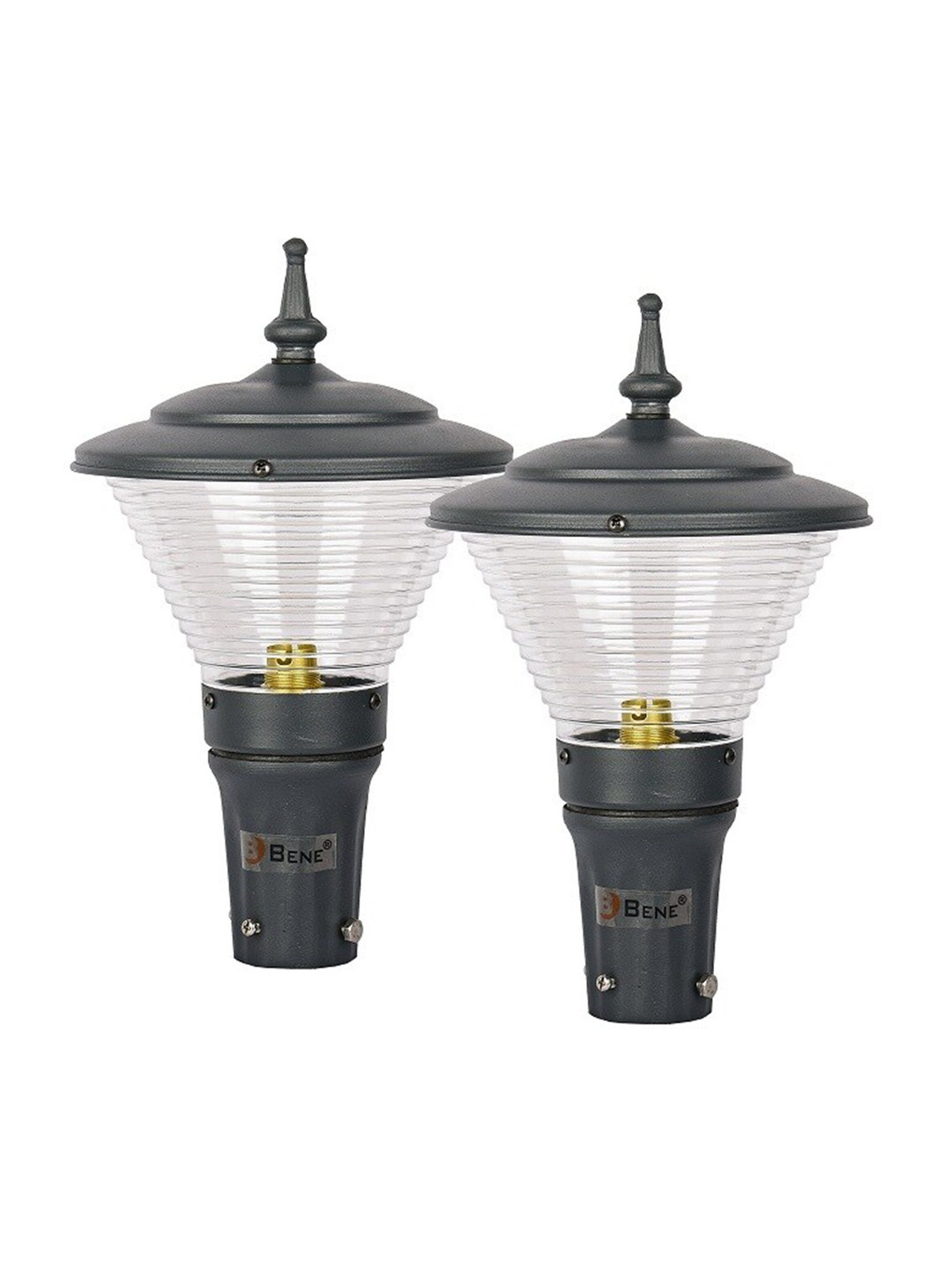 BENE Homs 2 Pieces Grey & White Frustum Waterproof & Rustproof Outdoor Lamps