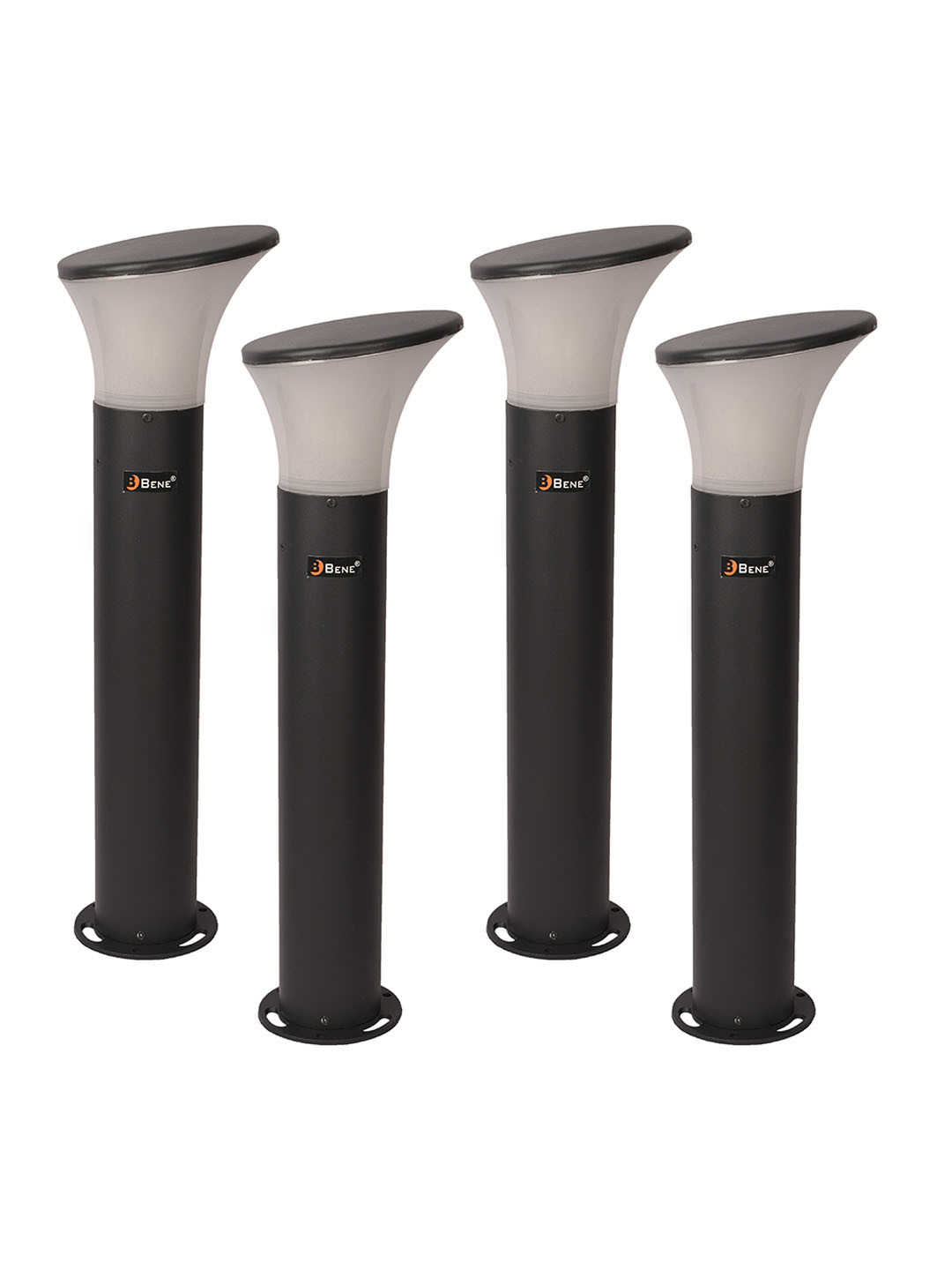 BENE Eden Bollard Grey & White 4 Pieces Waterproof & Rustproof Outdoor Lamps