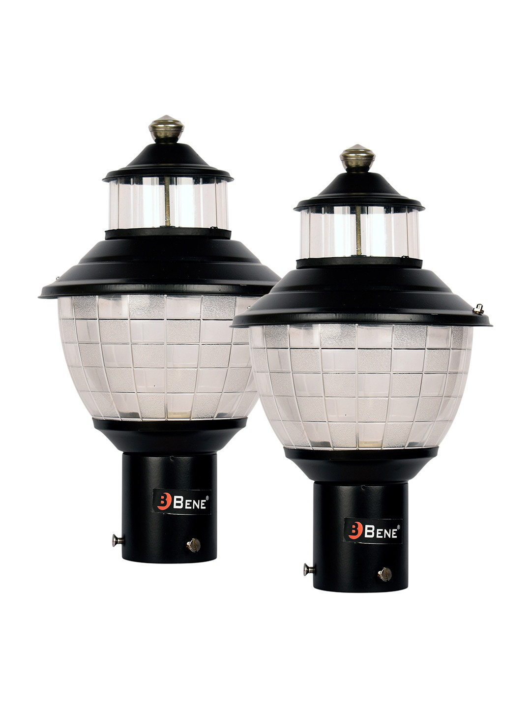 BENE Halle Black & White 2Pcs Textured Abstract Waterproof & Rustproof Outdoor Lamps