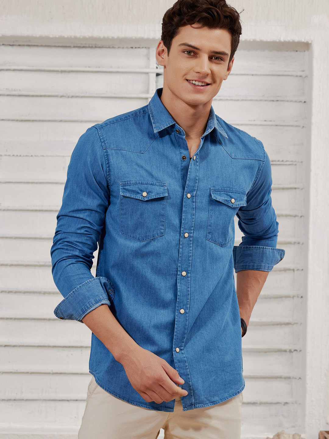 Red Flame Men Opaque Casual Shirt