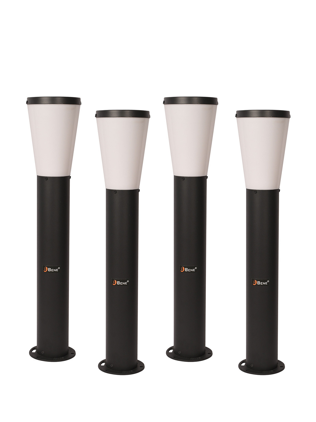 BENE Palermo Bollard Grey & White 4 Pieces Self-Assembly Outdoor Lamps