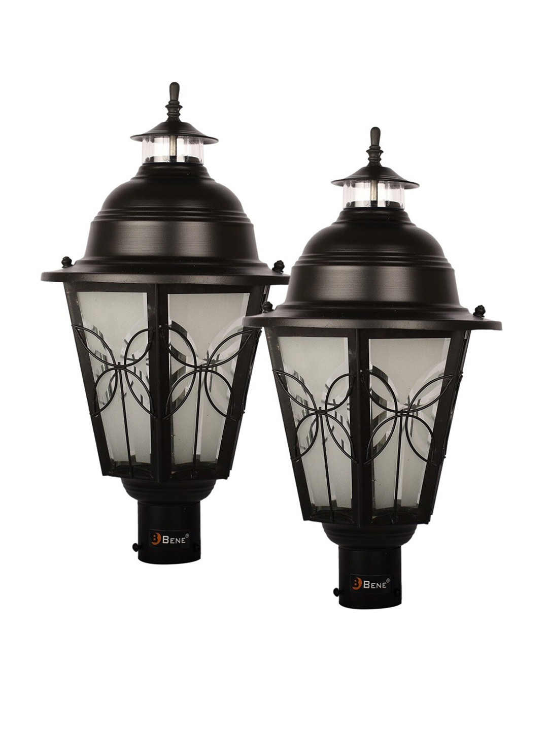 BENE Lily Black 2 Pieces Textured Abstract Shaped Outdoor Lamps