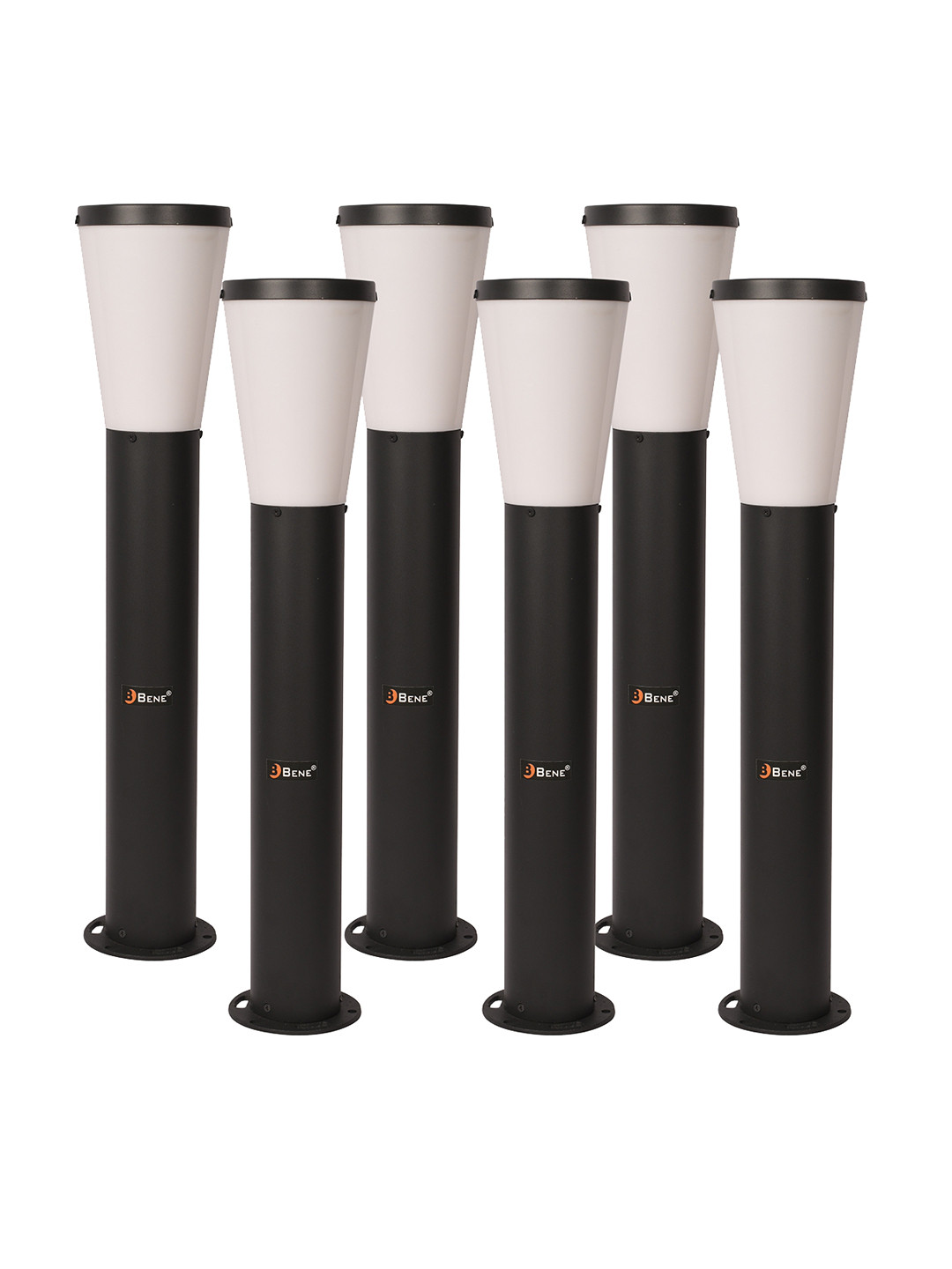 BENE Palermo Bollard Grey & White 6 Pieces Abstract Shaped Outdoor Lamps