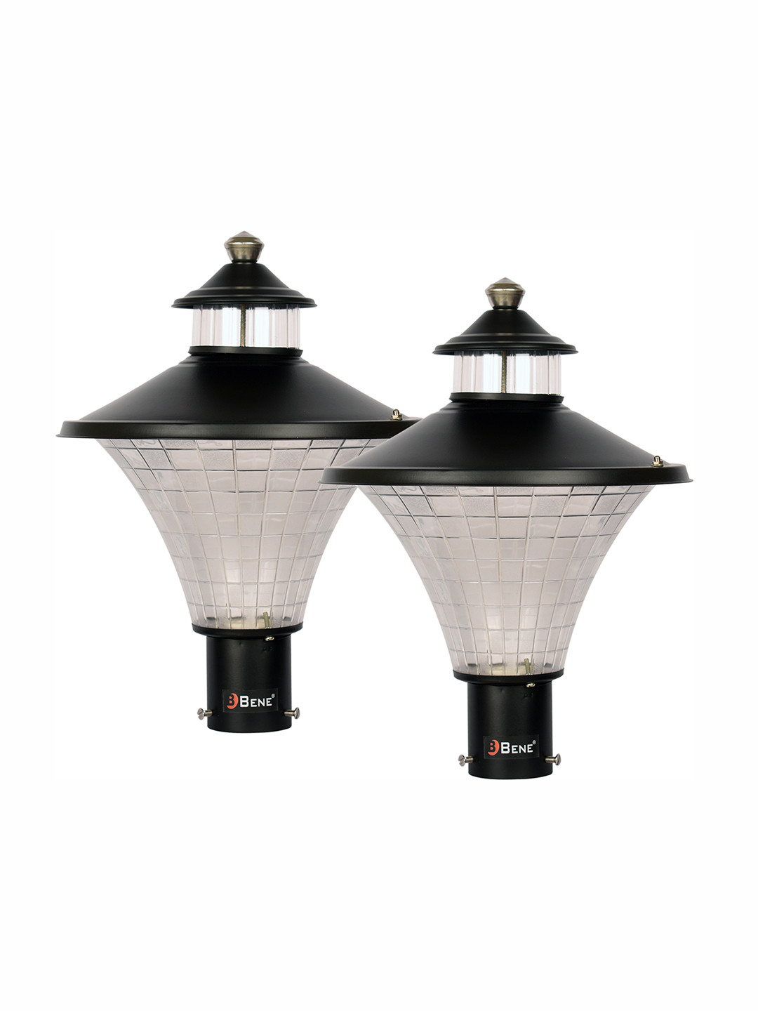 BENE Nice Black 2 Pieces Frustum Shaped Waterproof & Rustproof Outdoor Lamps