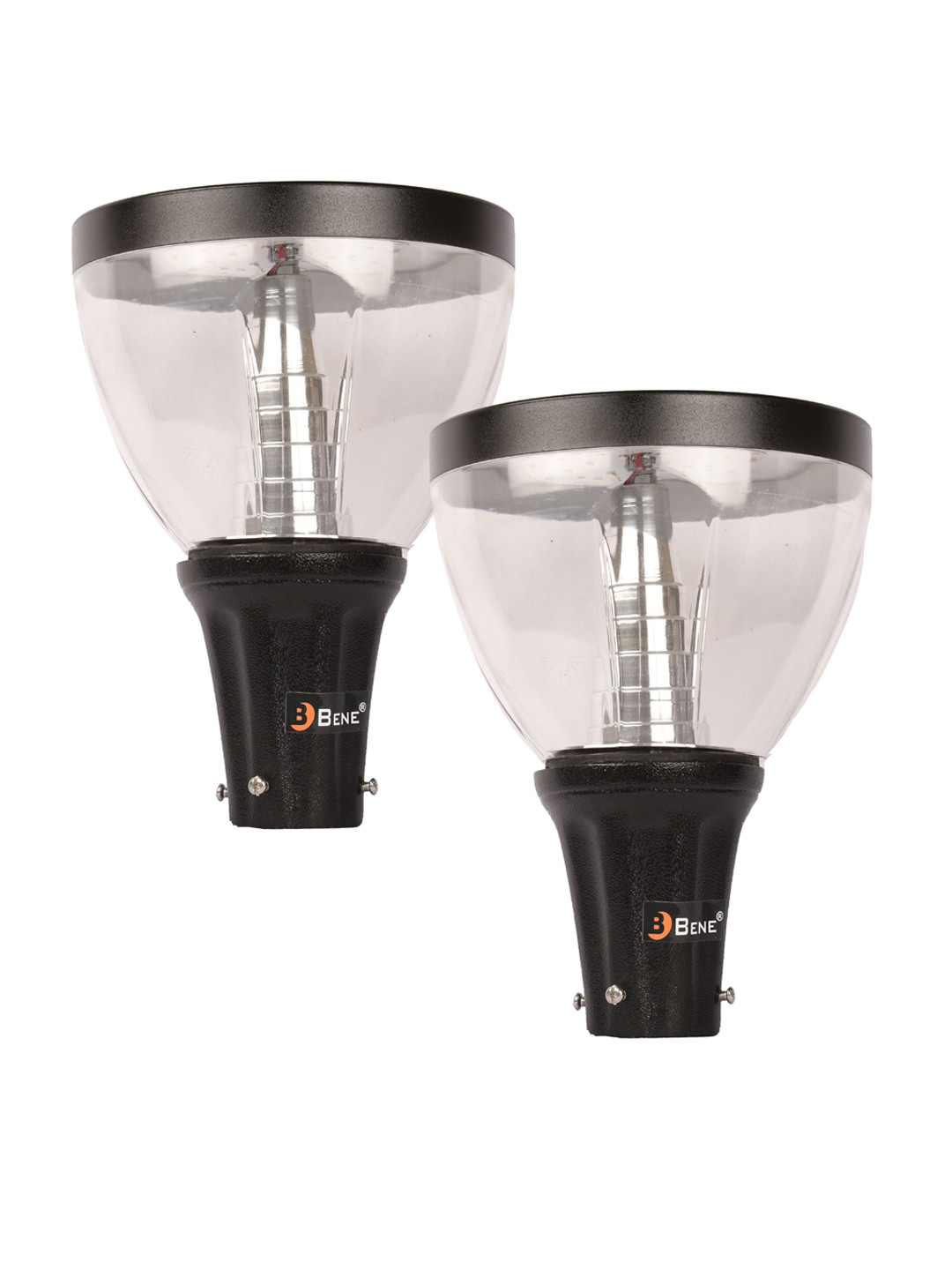 BENE Iris Black & Transparent 2Pcs Abstract Shaped Waterproof & Rustproof Outdoor Lamps