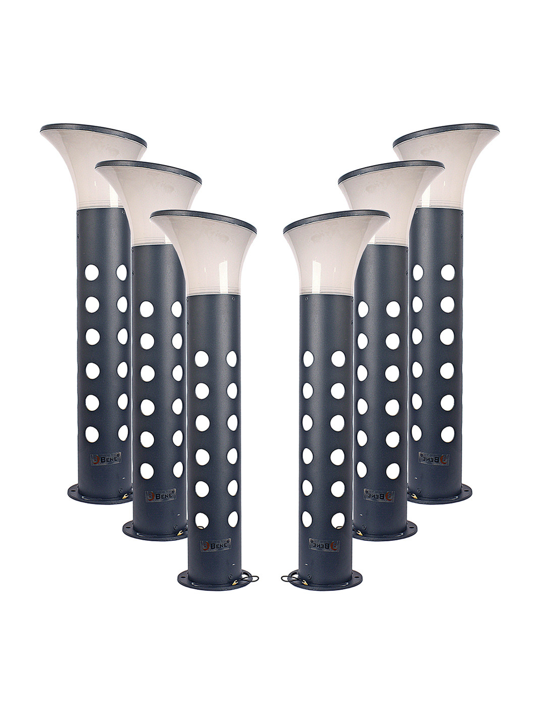 BENE Eden Bollard Grey & White 6 Pieces Waterproof & Rustproof Outdoor Lamps