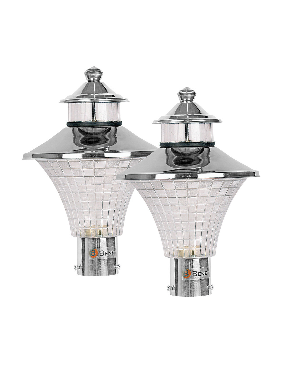 BENE 2 Pieces Grey Stainless Steel Outdoor Lamps