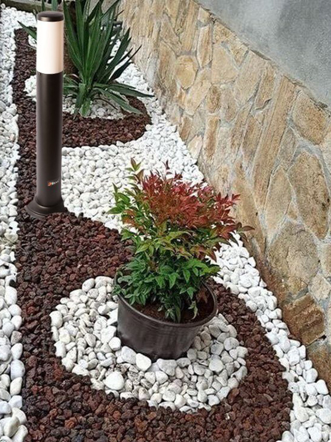 BENE Benjamin Bollard Black Stainless Steel Outdoor Lamps