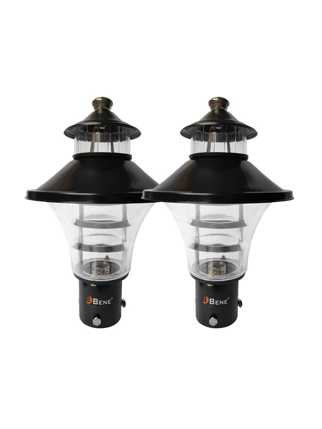 BENE Fiera 2 Pieces Black & White Stainless Steel Outdoor Lamps