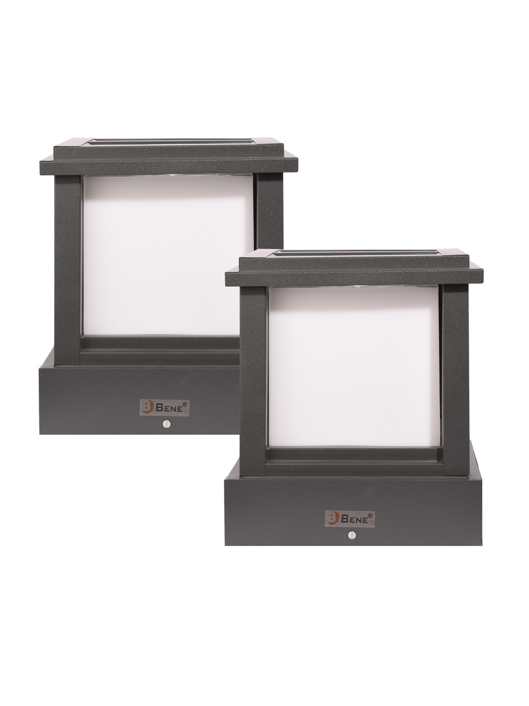 BENE Tokyo Square Grey & White 2 Pieces Self-Assembly Outdoor Metal Lamps