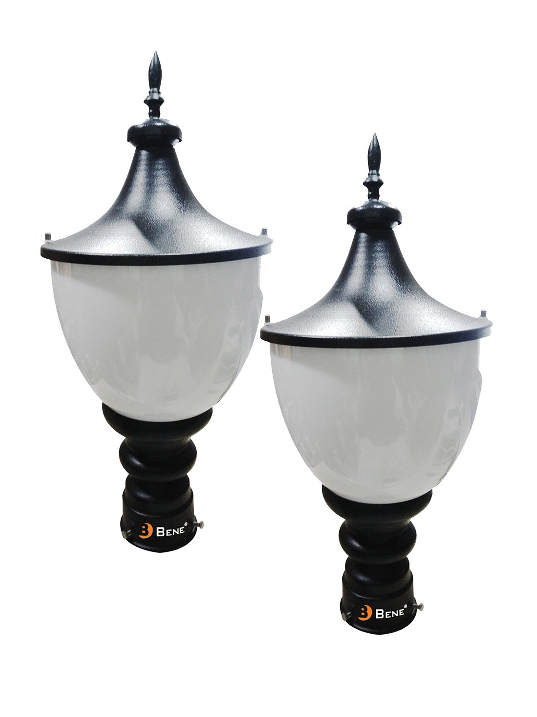 BENE Tzar Black & White 2 Piece Self Assembly Semi Sphere Outdoor Lamps