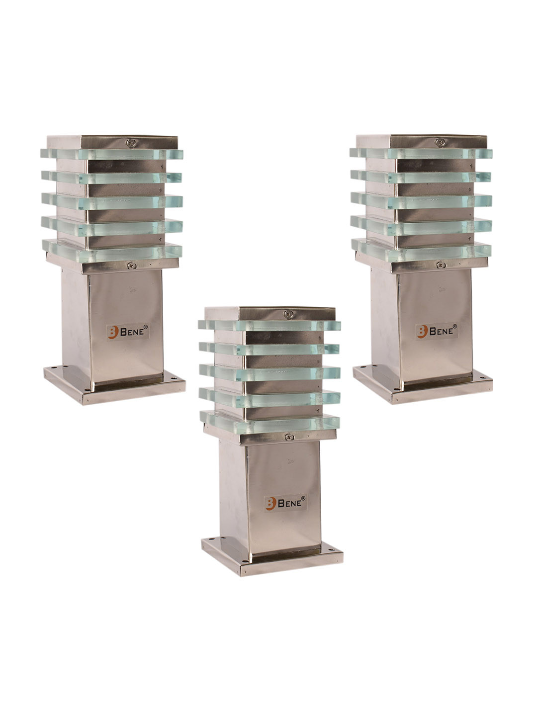 BENE Ice Cube Grey & Green 3 Pieces Self-Assembly Outdoor Lamps