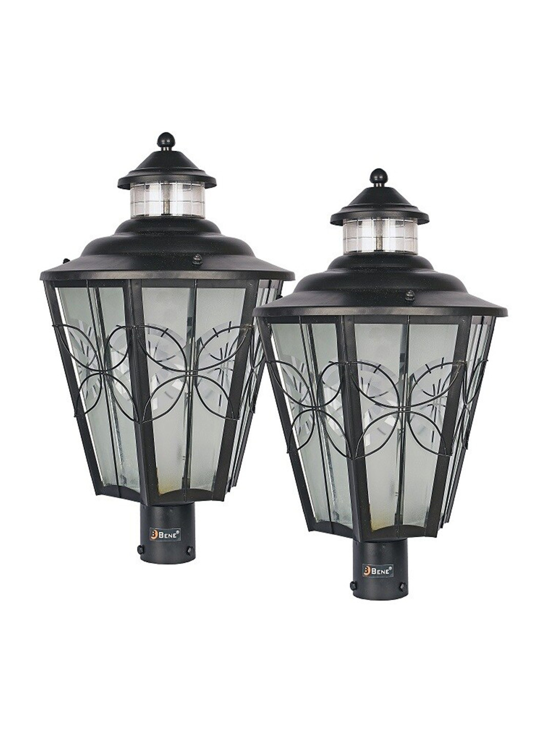 BENE Lily 2 Pieces Black Metal Outdoor Lamps
