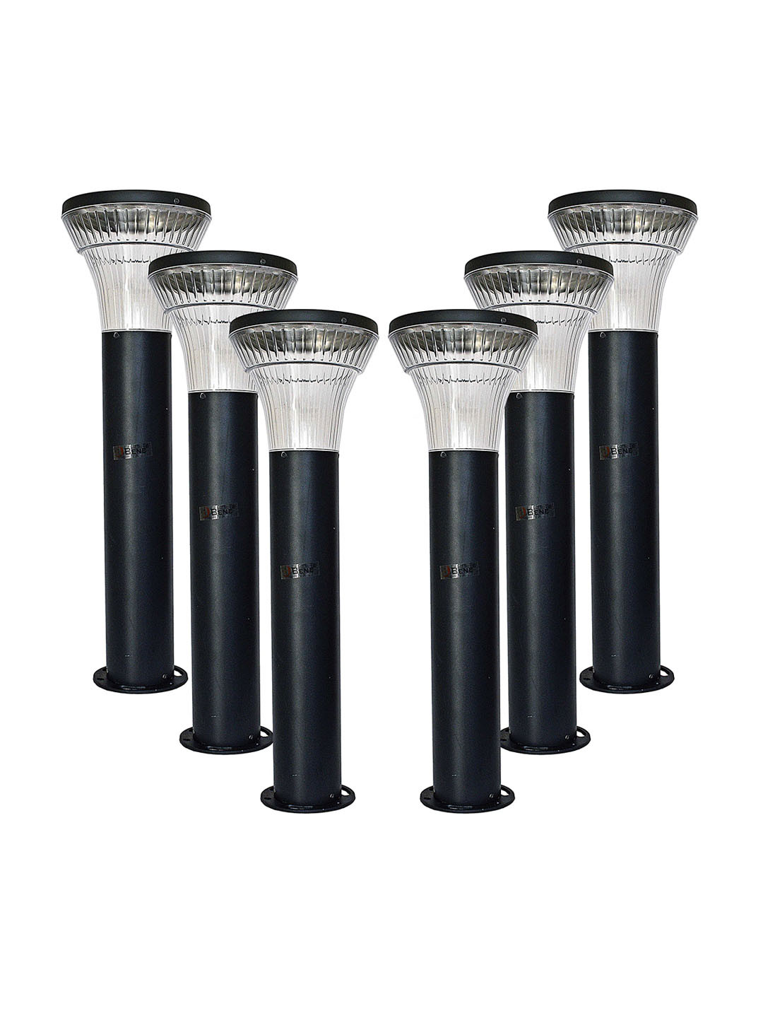 BENE Koel Bollard 6 Pieces Grey & White Aluminium Waterproof Outdoor Lamps