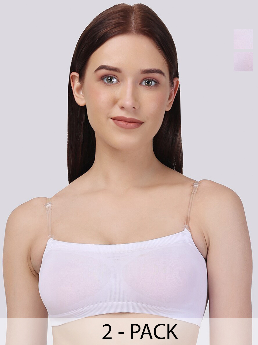 Floret Pack Of 2 Full Coverage Non Padded Bandeau Bras With All Day Comfort