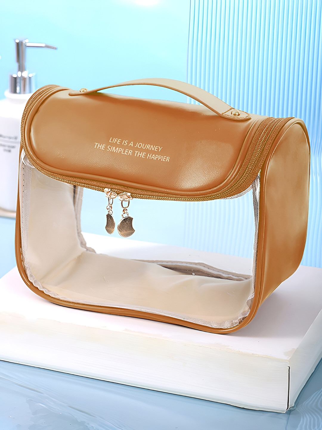 Cortina Brown Water Resistant Makeup Organiser