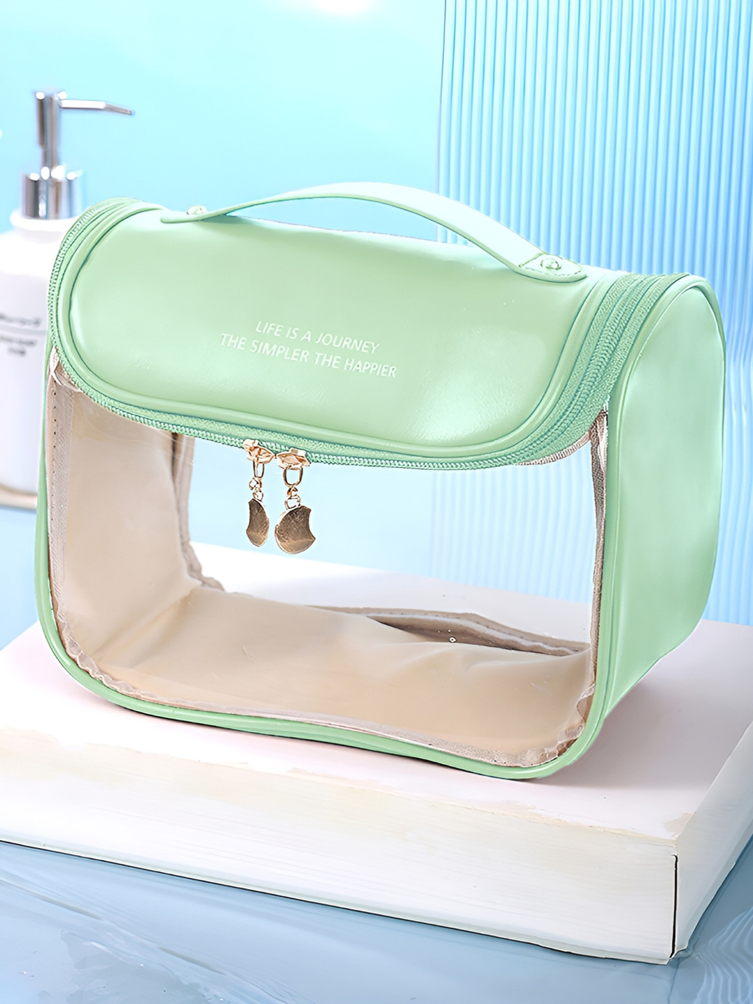 Cortina Green Water Resistant Makeup Organiser