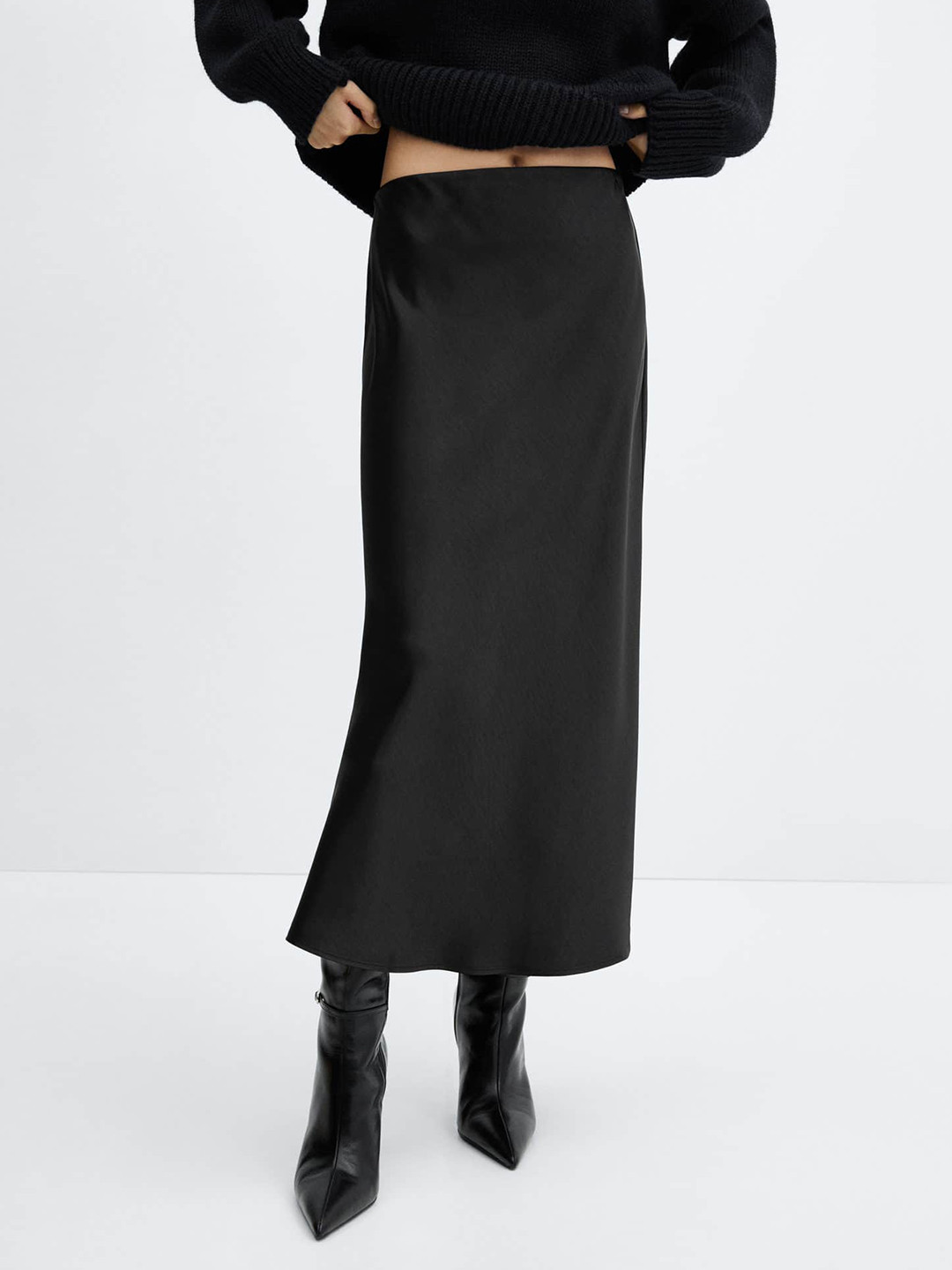 MANGO Straight Midi Skirt