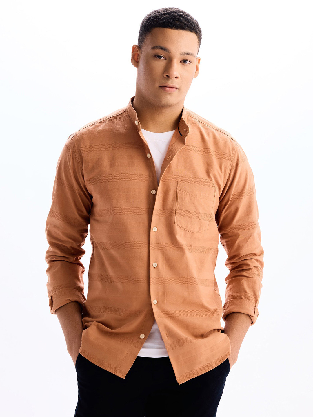 Red Flame Men Opaque Formal Shirt