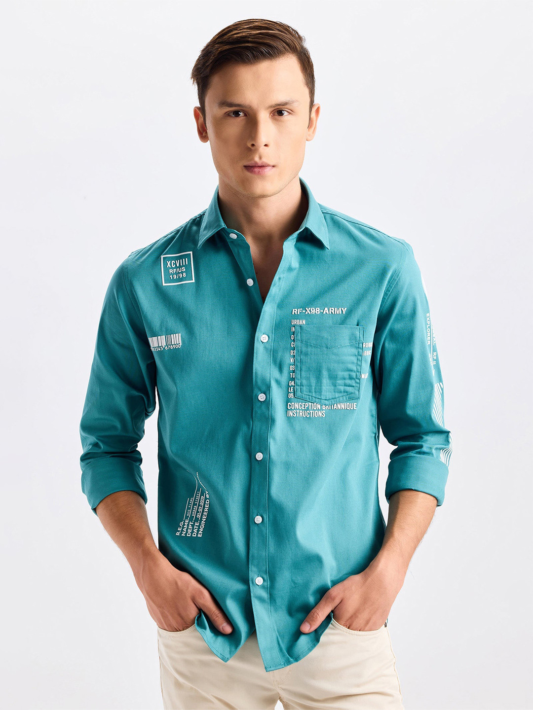 Red Flame Men Opaque Casual Shirt