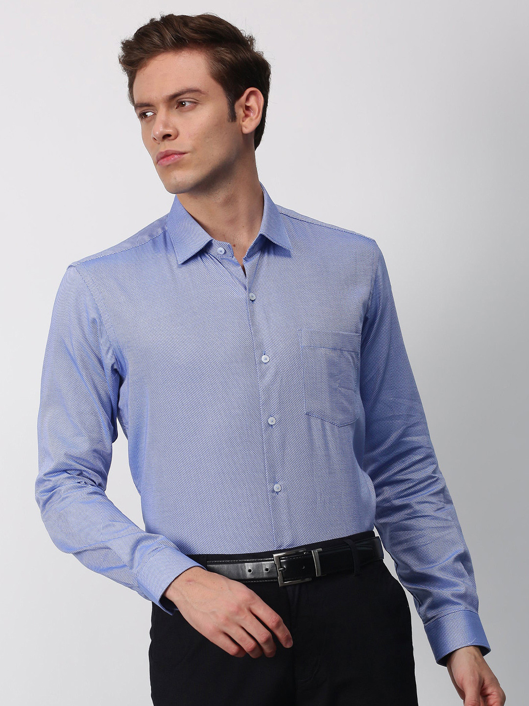 Stori Spread Collar Long Sleeves Cotton Micro Ditsy Printed Regular Fit Shirt