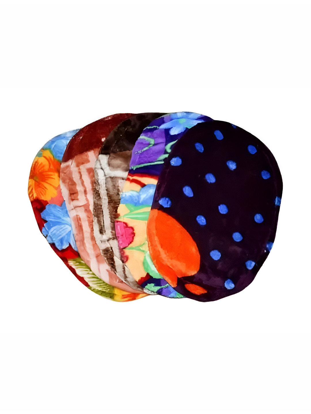 Supreme Home Collectivec Green & Red 5 Pcs Printed Anti-Skid Doormats