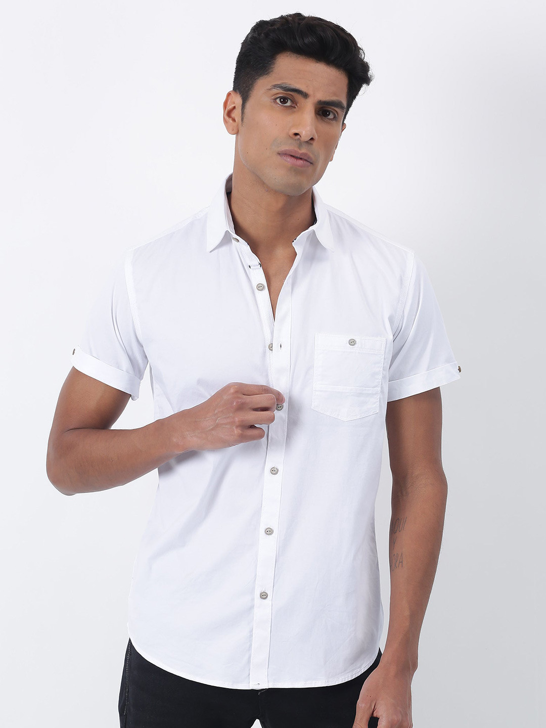 Red Flame Spread Collar Casual Shacket