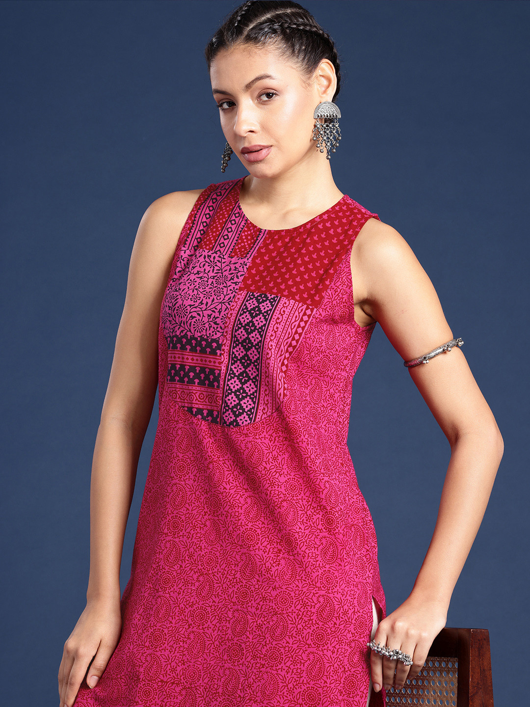 Taavi Ethnic Motifs Printed Baagh Pure Cotton Kurta