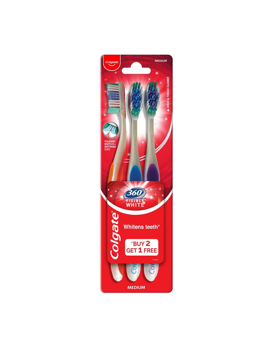 Colgate 360 Visible White Toothbrush Combo - Buy 2 Get 1 Free